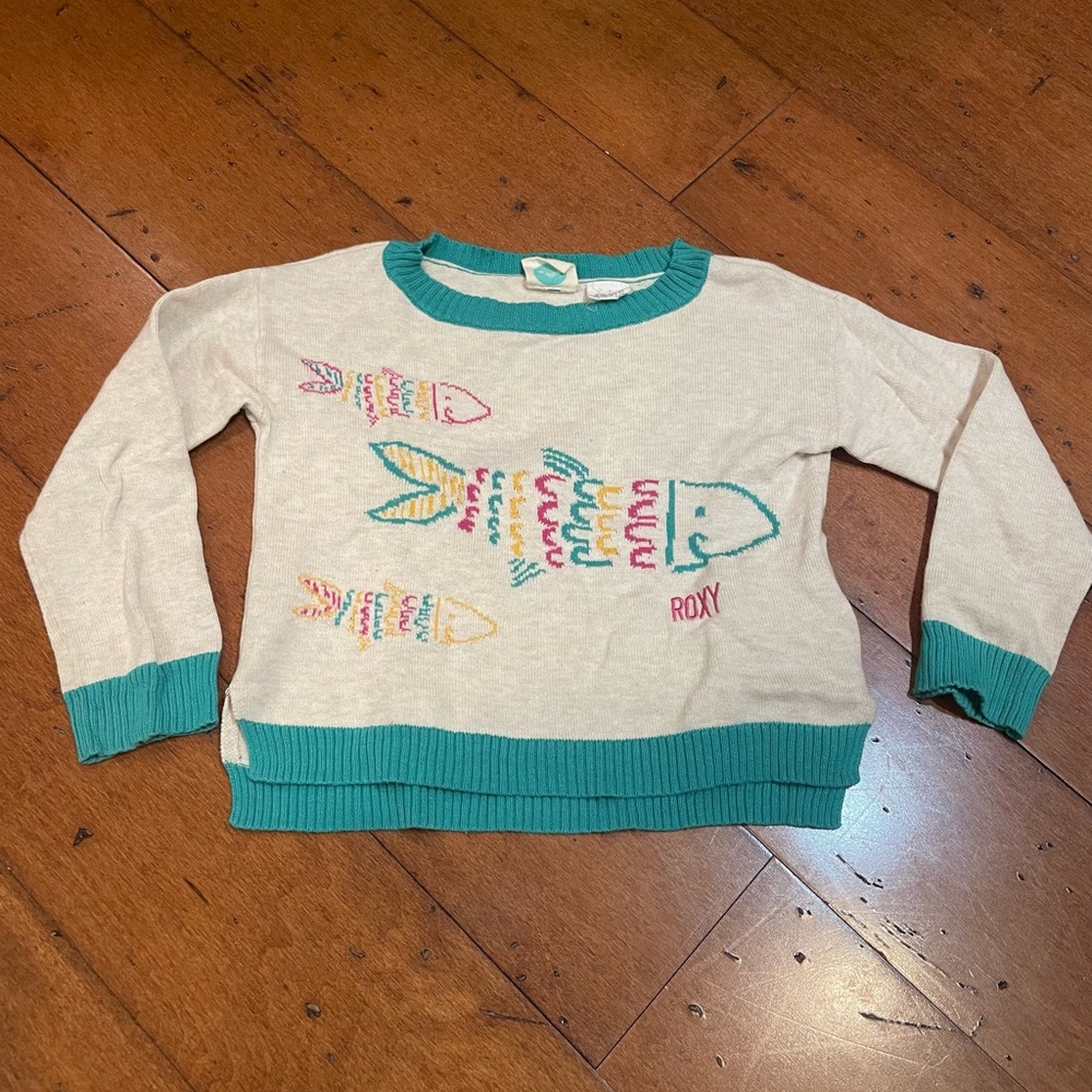 Roxy little Girls Fish Sweater size 4